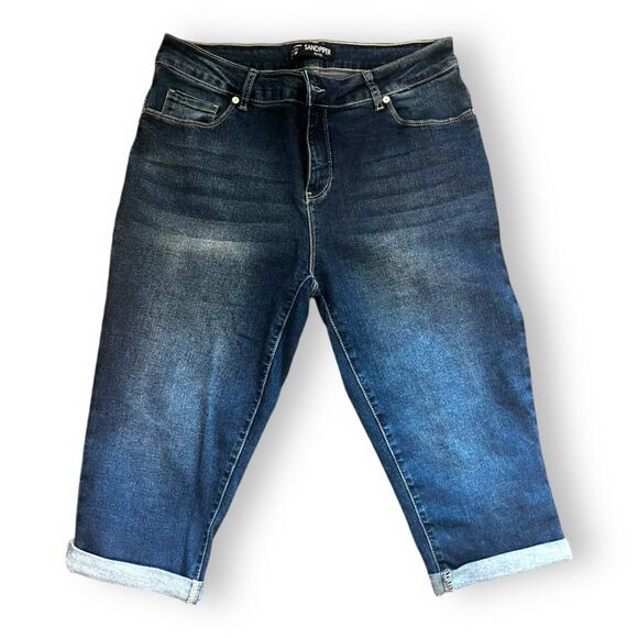 Sandpiper Womens Capri Jeans Pockets Casual Cuffed Denim Dark Wash Size 10P - Picture 1 of 6